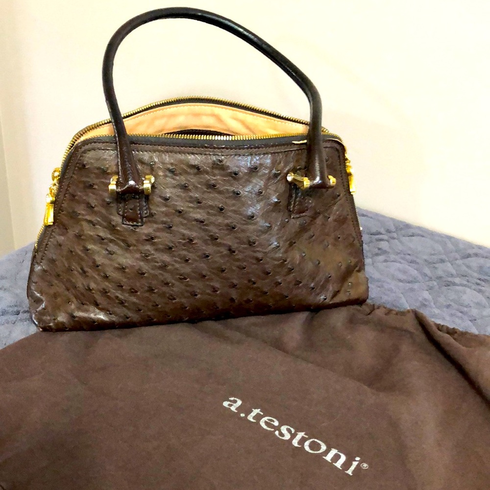 A. Testoni genuine Ostrich purse.